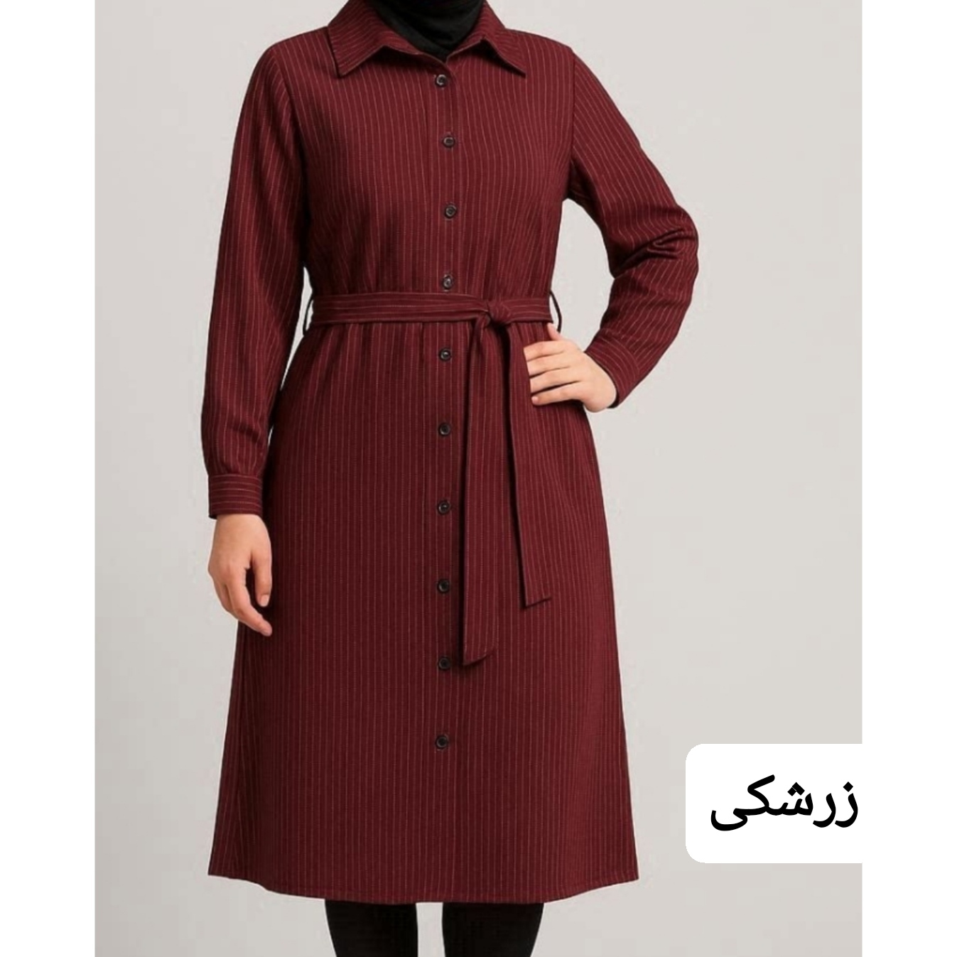 مانتوبلند لینن راه راه دکمه دار